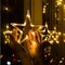 12 Star Curtain Lights 138 LED Curtain String Lights Plug-in 8 Lighting Modes Ramadan Decoration, Indoor and Outdoor Wedding Garden Decoration, Christmas Curtains